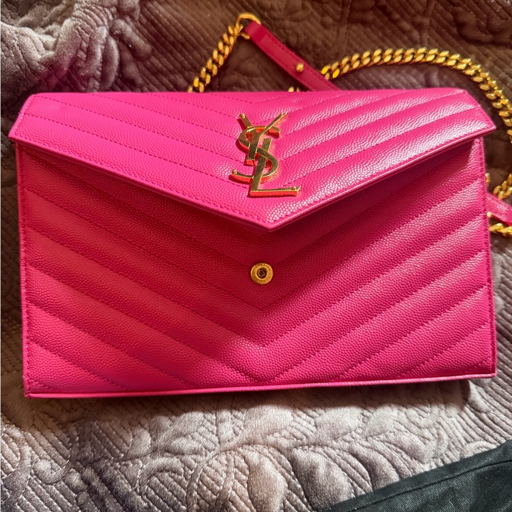 Yves Saint Laurent Fuchsia Quilted Clutch - Picture 4 of 7